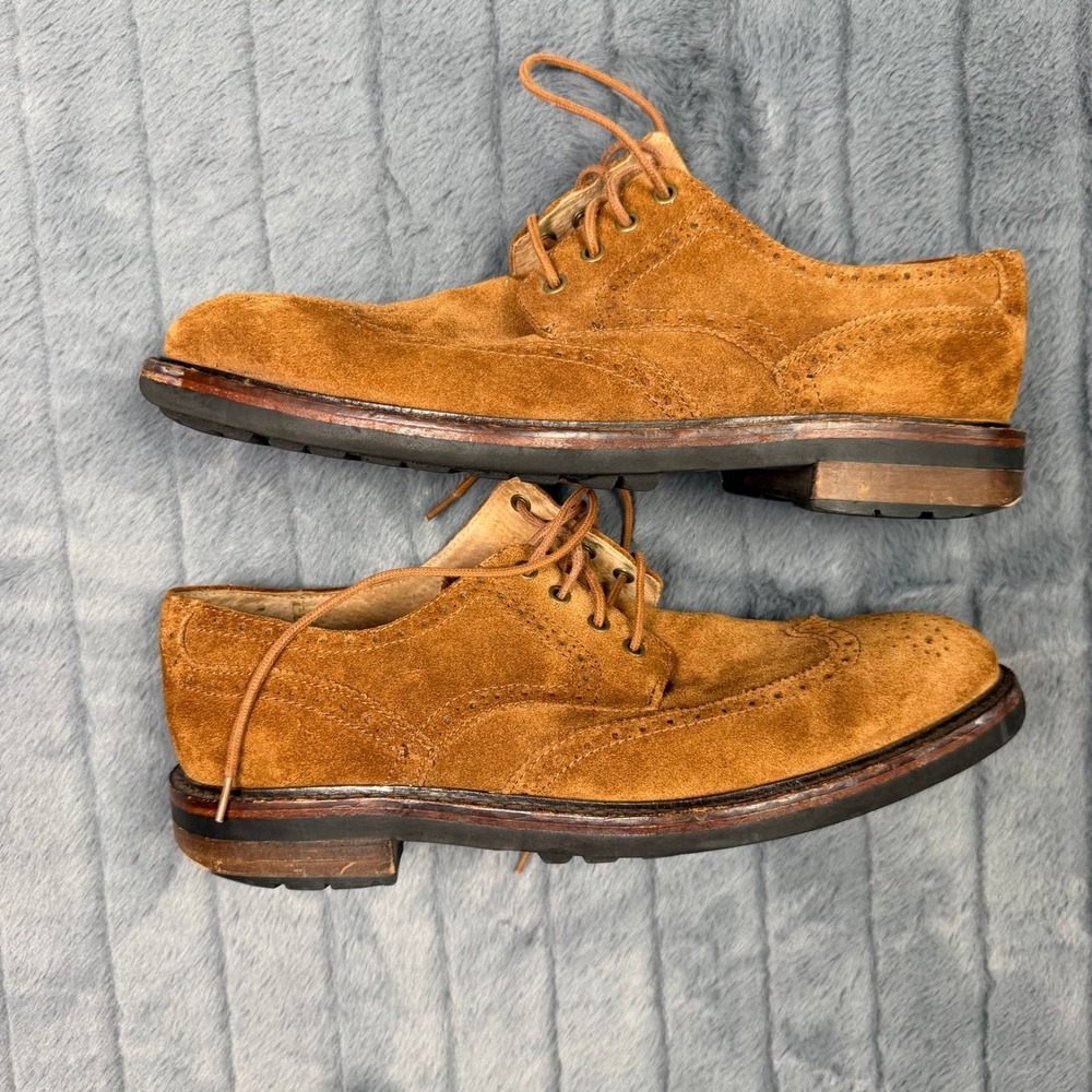 Polo Ralph Lauren Norbeck Wingtip Tan Suede Oxford Shoes Mens 11 D 1934 G13